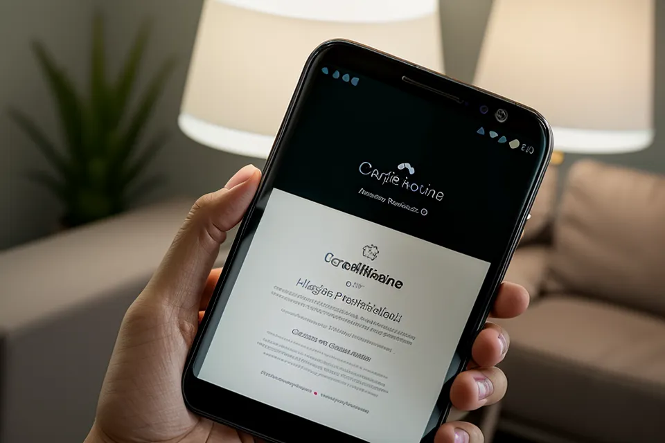 Smartphone zeigt ein geteiltes Kurs-Zertifikat auf Social Media als Erfolgserlebnis.