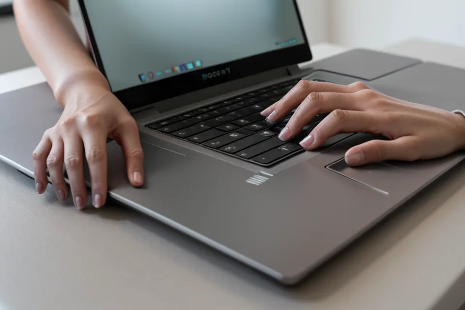 Hände planen einen Online-Kurs auf dem Laptop – Membado als Kurs-Plattform für Coaches im Zeitmanagement-Alltag