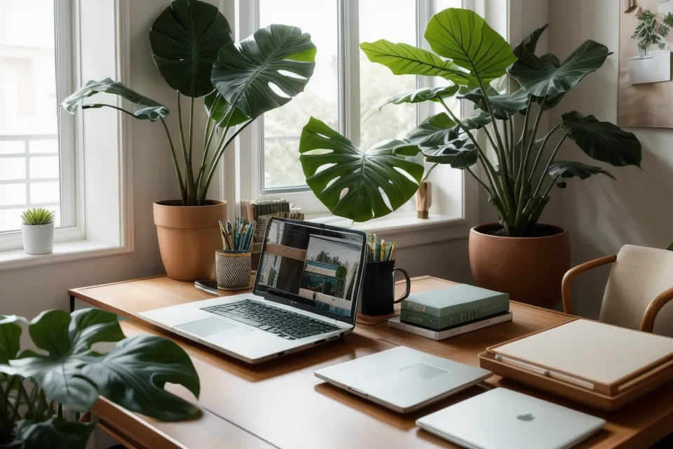 Teetasse neben einem Tablet mit Kursinhalten während der Kurs-Erstellung für das Online-Coaching-Business